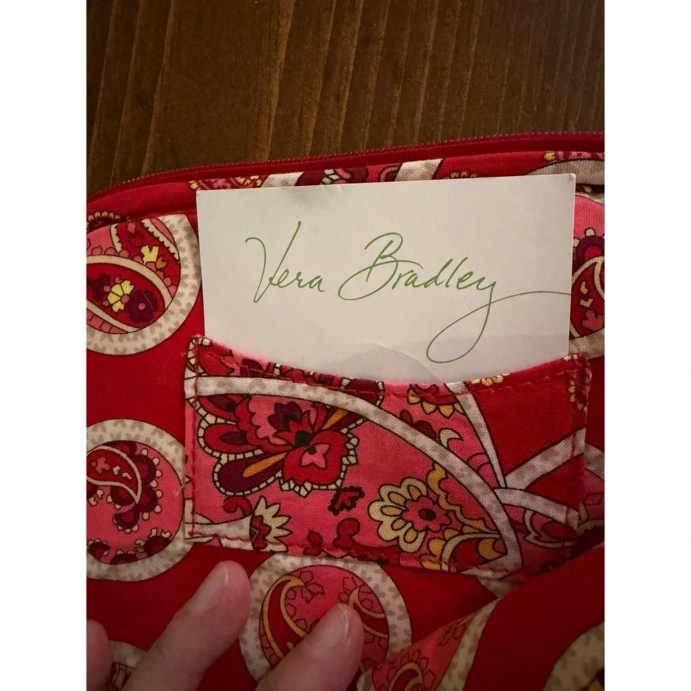 Vera Bradley Raspberry Fizz Quilted Tablet Sleeve Paisley Zip Case Pink Red